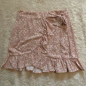 light pink flowered skirt